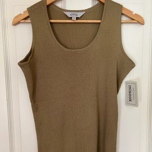 NWT Misook Brown/Beige Knit Scoop Tank